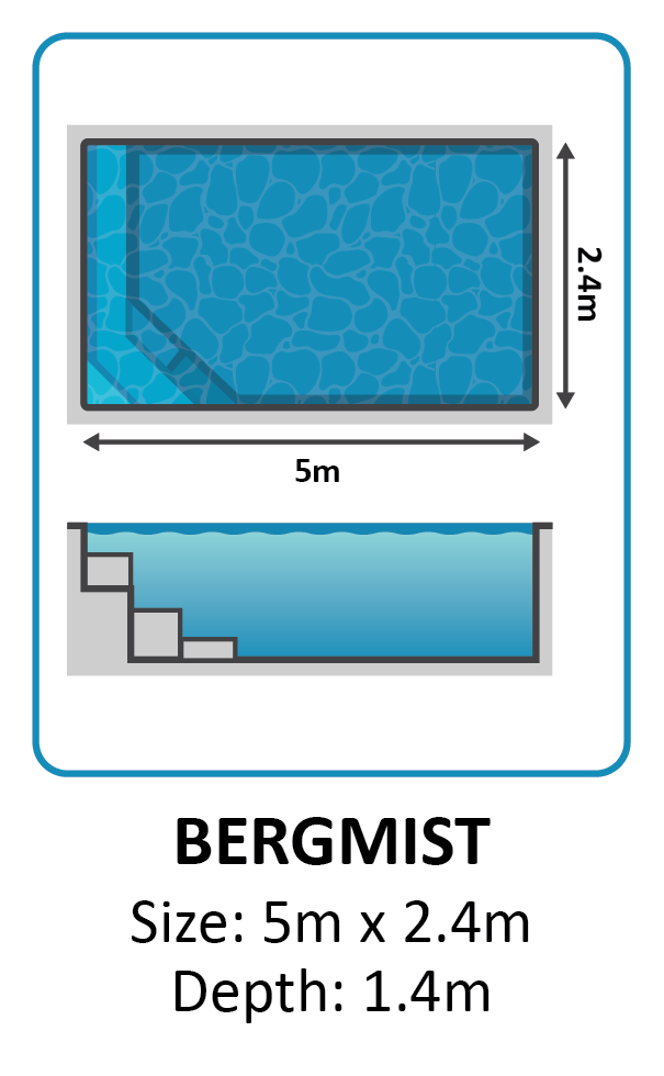Bergmist fibreglass pool shape