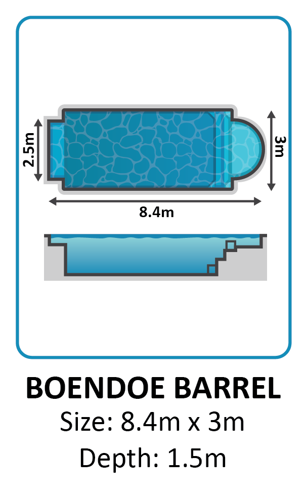Boendoe Barrel fibreglass pool shape