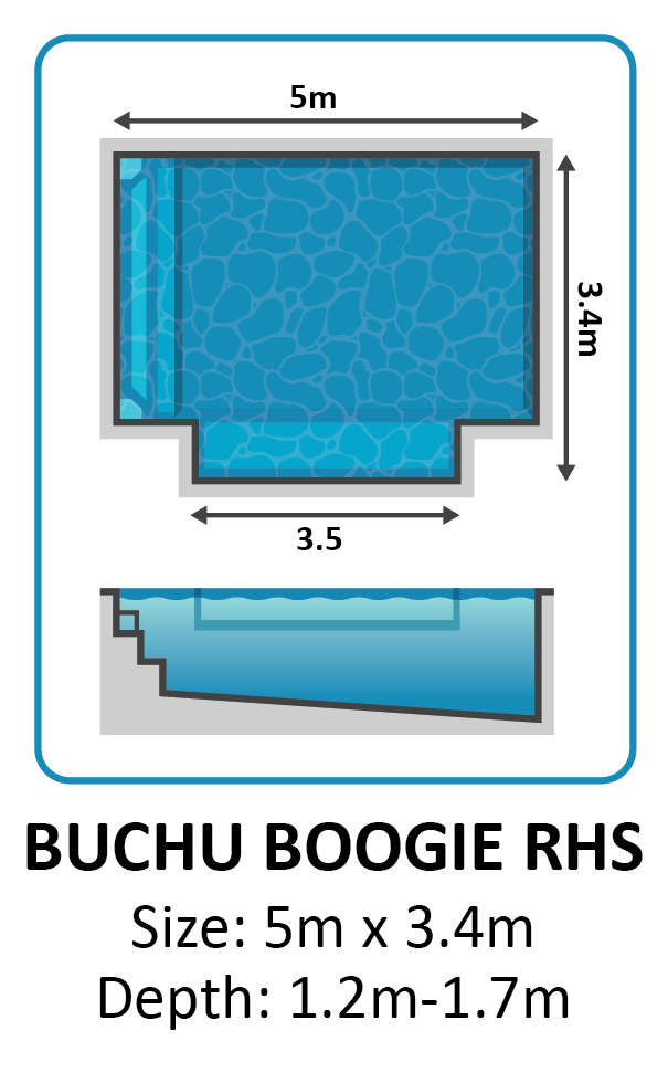 Buchu Boogie RHS fibreglass pool shape