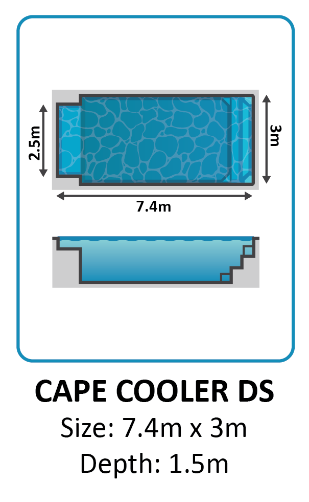 Cape Cooler DS fibreglass pool shape
