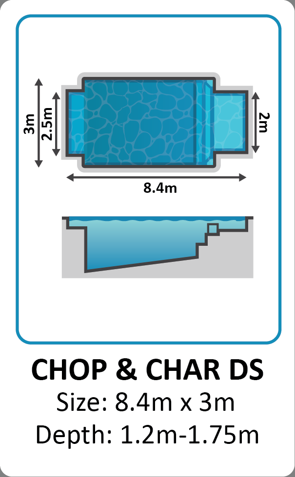 Chop & Char DS fibreglass pool shape