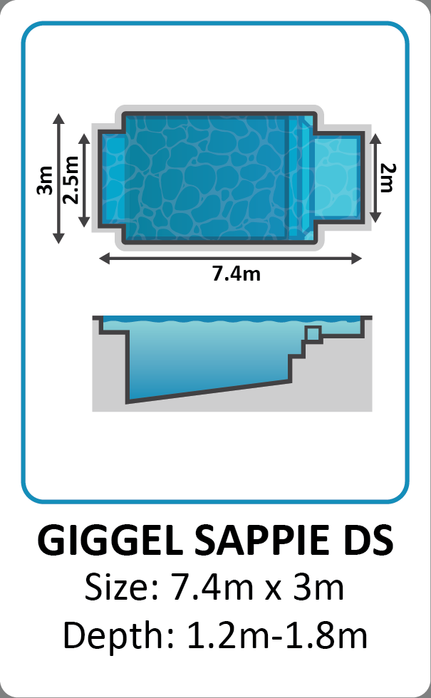 Giggel Sappie DS fibreglass pool shape