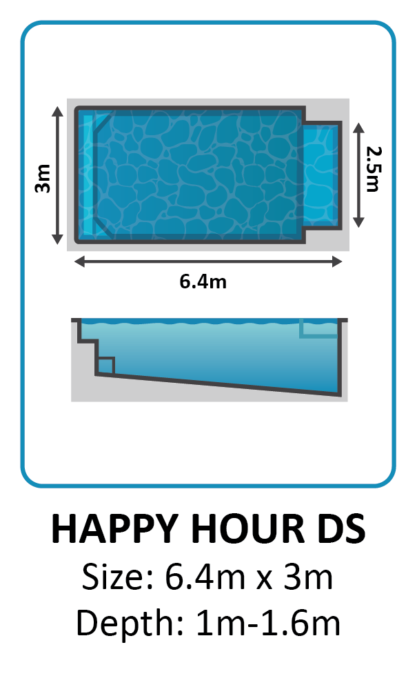 Happy Hour DS fibreglass pool shape