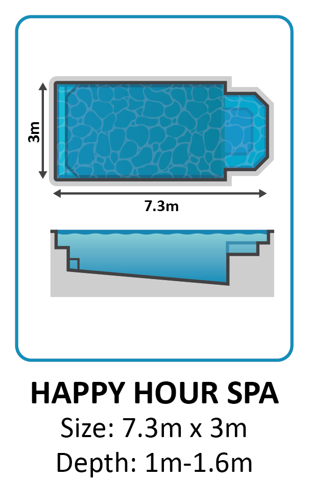 Happy Hour SPA fibreglass pool shape