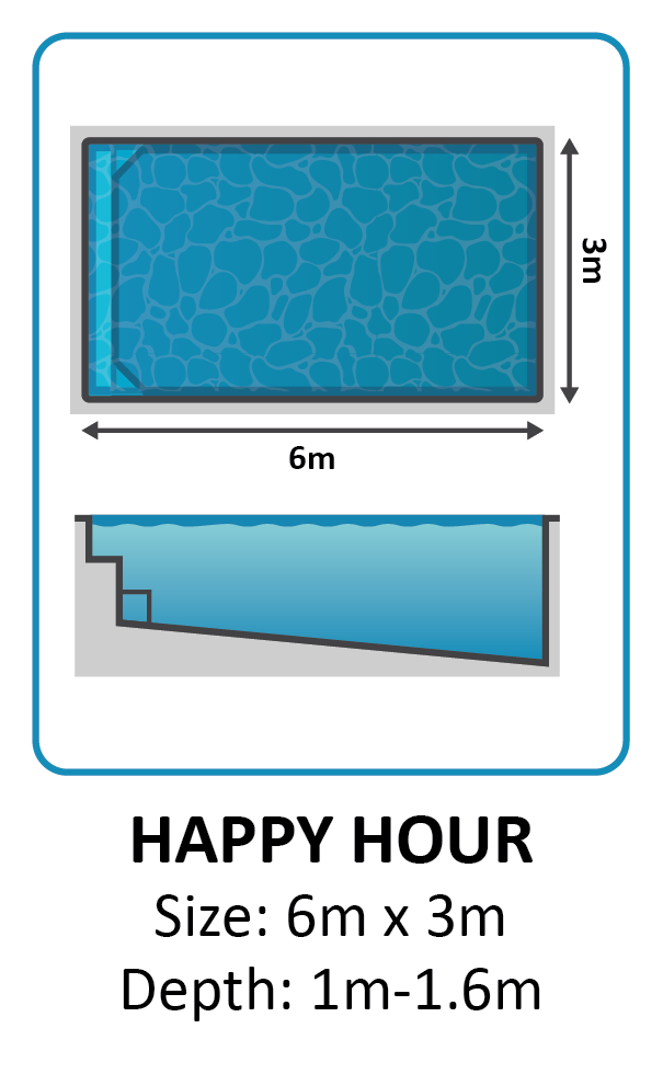 Happy Hour fibreglass pool shape