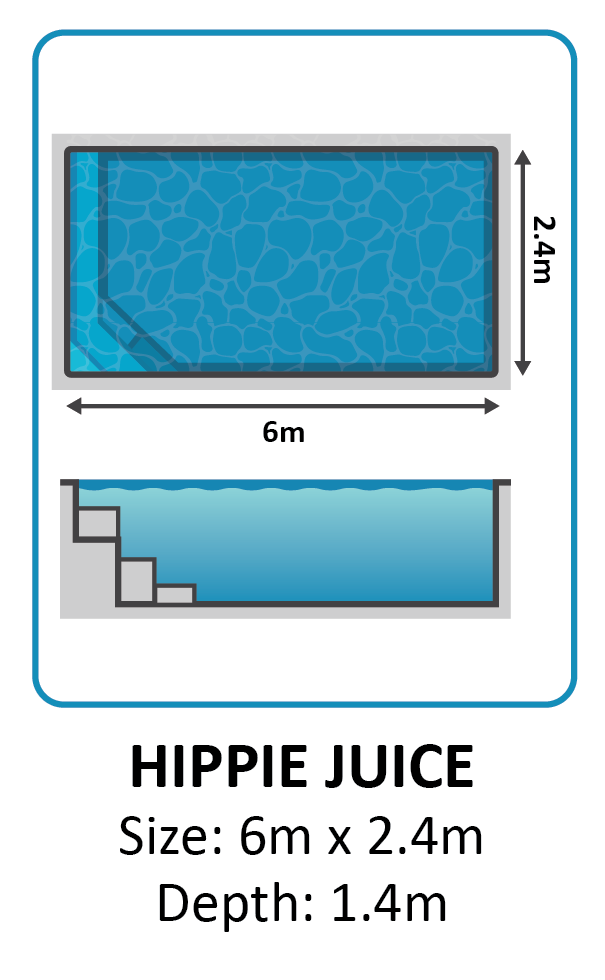 Hippie Juice fibreglass pool shape