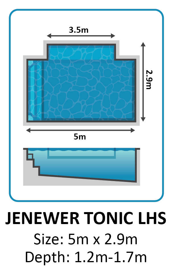Jenewer Tonic LHS fibreglass pool shape