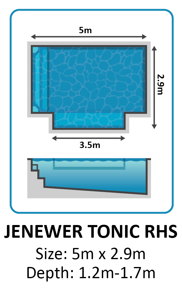 Jenewer Tonic RHS fibreglass pool shape