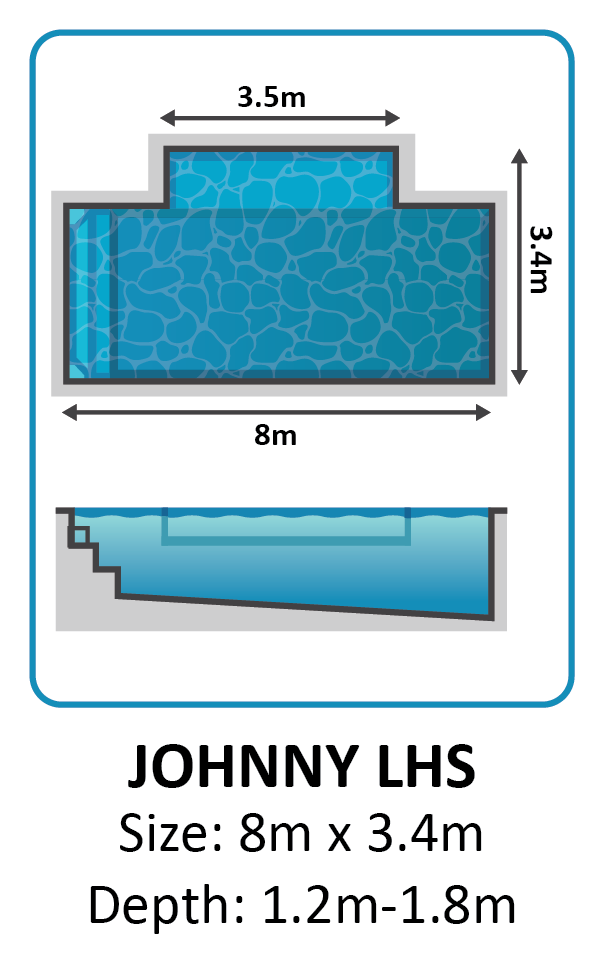 Johnny LHS fibreglass pool shape