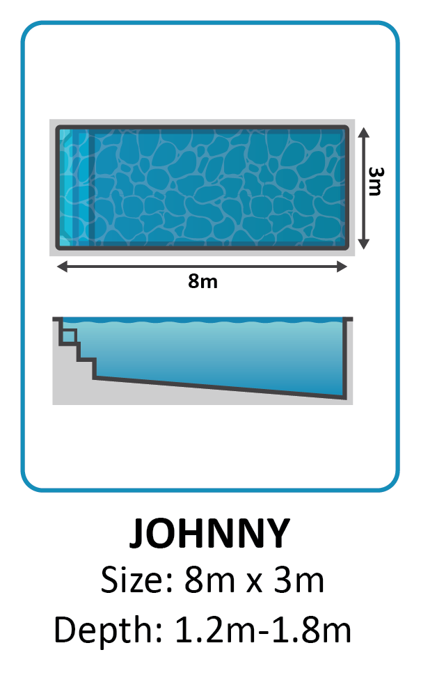 Johnny fibreglass pool shape