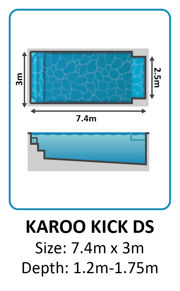Karoo Kick DS fibreglass pool shape