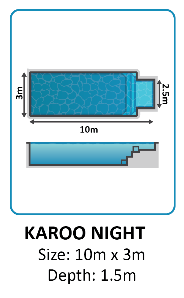 Karoo Night fibreglass pool shape