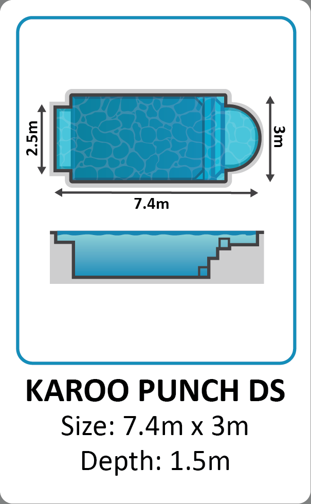 Karoo Punch DS fibreglass pool shape