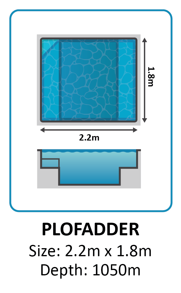 Plofadder fibreglass pool shape