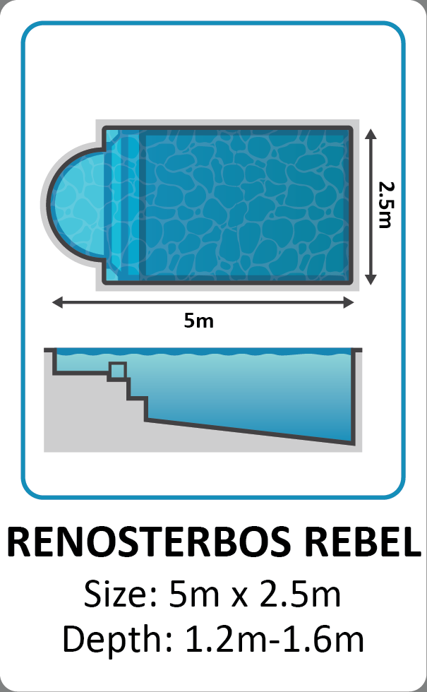 Renosterbos Rebel fibreglass pool shape
