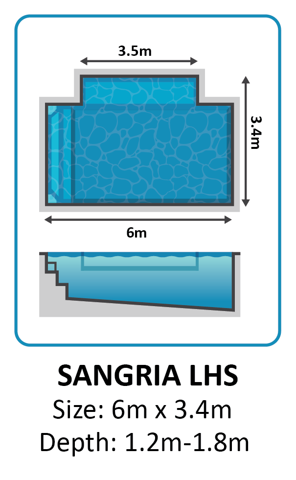 Sangria LHS fibreglass pool shape