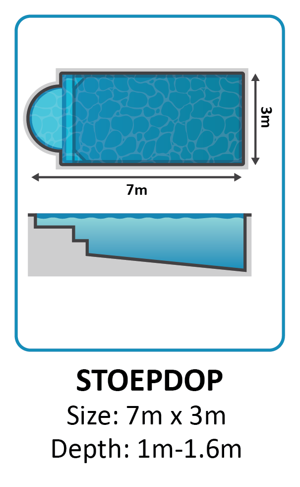 Stoepdop fibreglass pool shape
