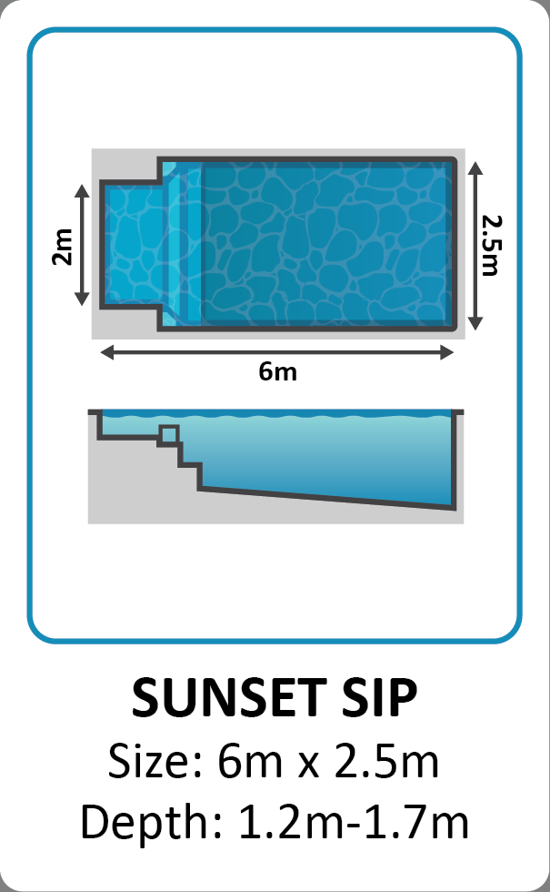 Sunset Sip fibreglass pool shape