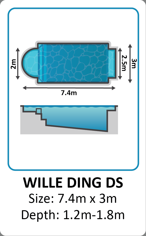 Wille Ding DS fibreglass pool shape